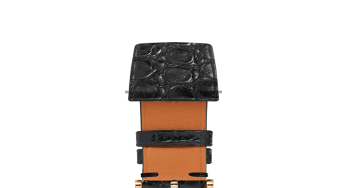 Matte Black Alligator Flank Stitchless Strap - Handcrafted Leather