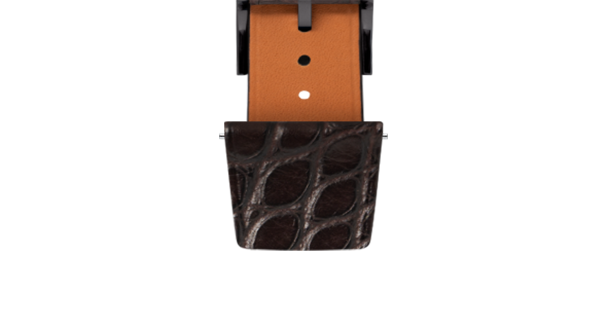 Matte Dark Brown Alligator Flank Stitchless Strap - Handcrafted