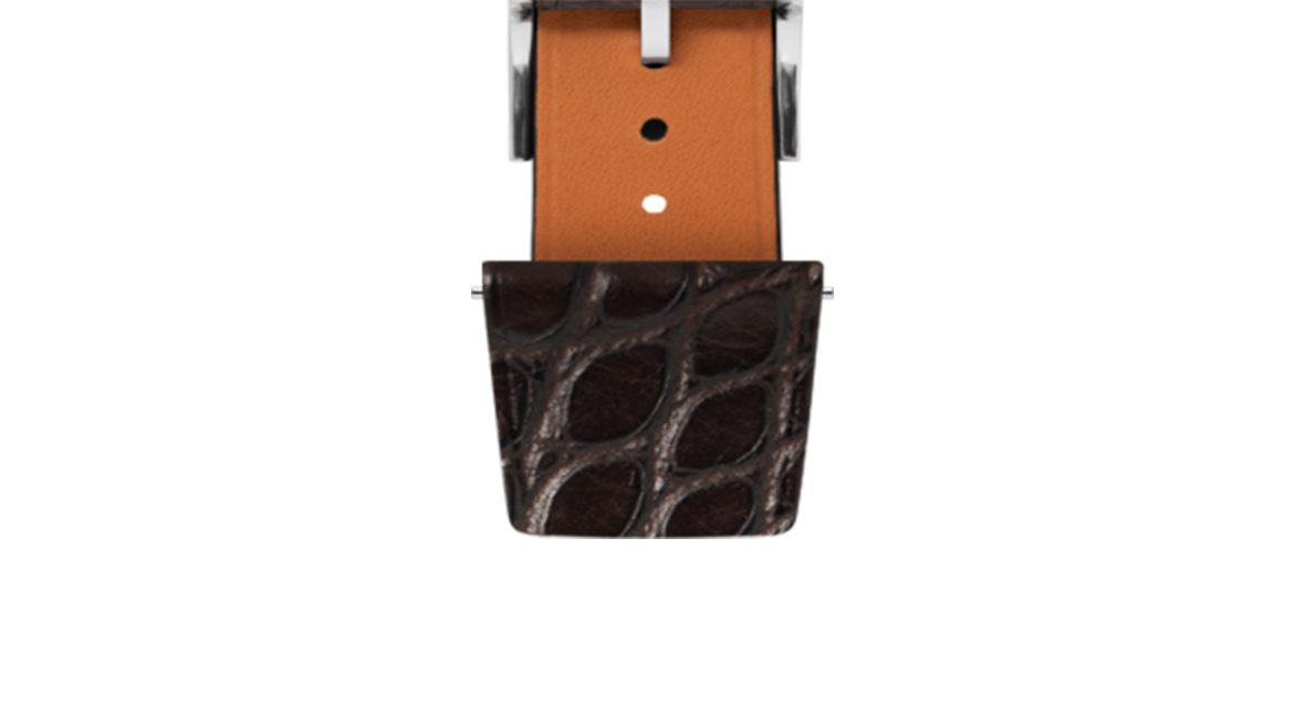 Matte Dark Brown Alligator Flank Stitchless Strap - Handcrafted