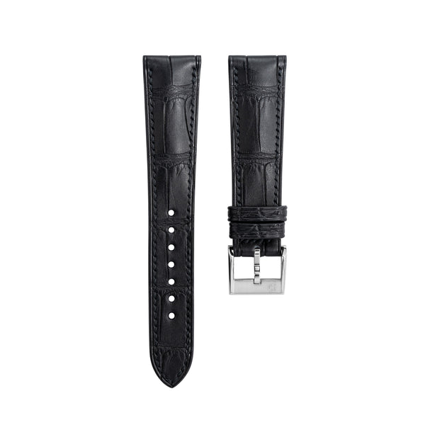 Delugs Matte Black Alligator Signature Strap Handcrafted Leather Watch Strap