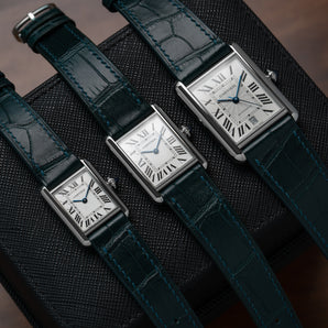 Matte Boreal Green Alligator Strap for Cartier Tank