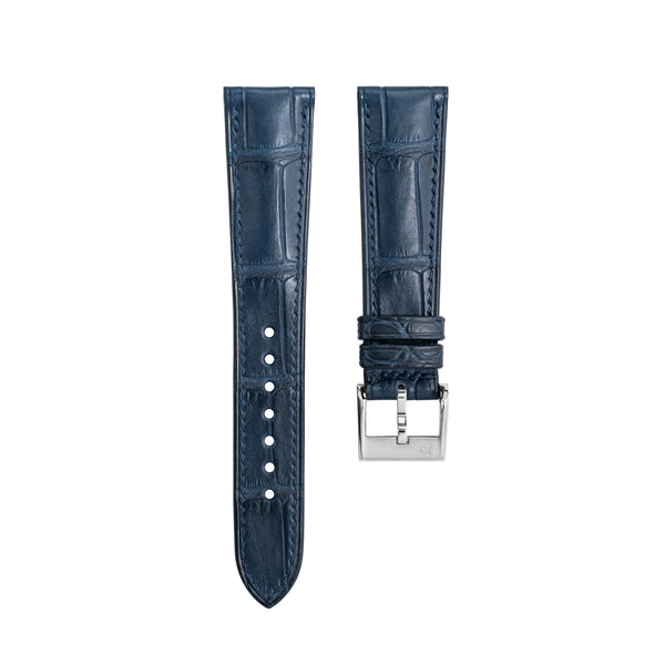 Delugs Matte Navy Alligator Signature Strap Handcrafted Leather Watch Strap