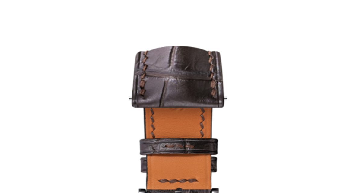 Matte Dark Brown Alligator Signature Strap - Handcrafted Leather