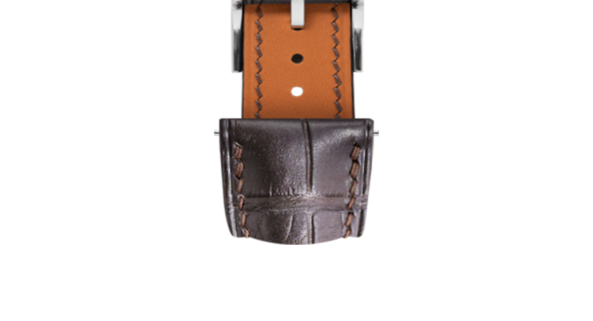 Delugs レザーベルト アリゲーター 19mm ブラウン Matte Dark Brown Alligator Signature Strap - Handcrafted Leather