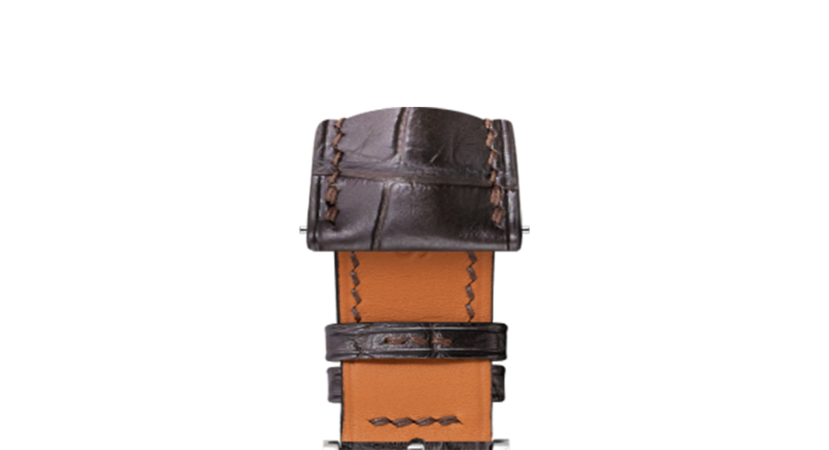 Delugs レザーベルト アリゲーター 19mm ブラウン Matte Dark Brown Alligator Signature Strap - Handcrafted Leather