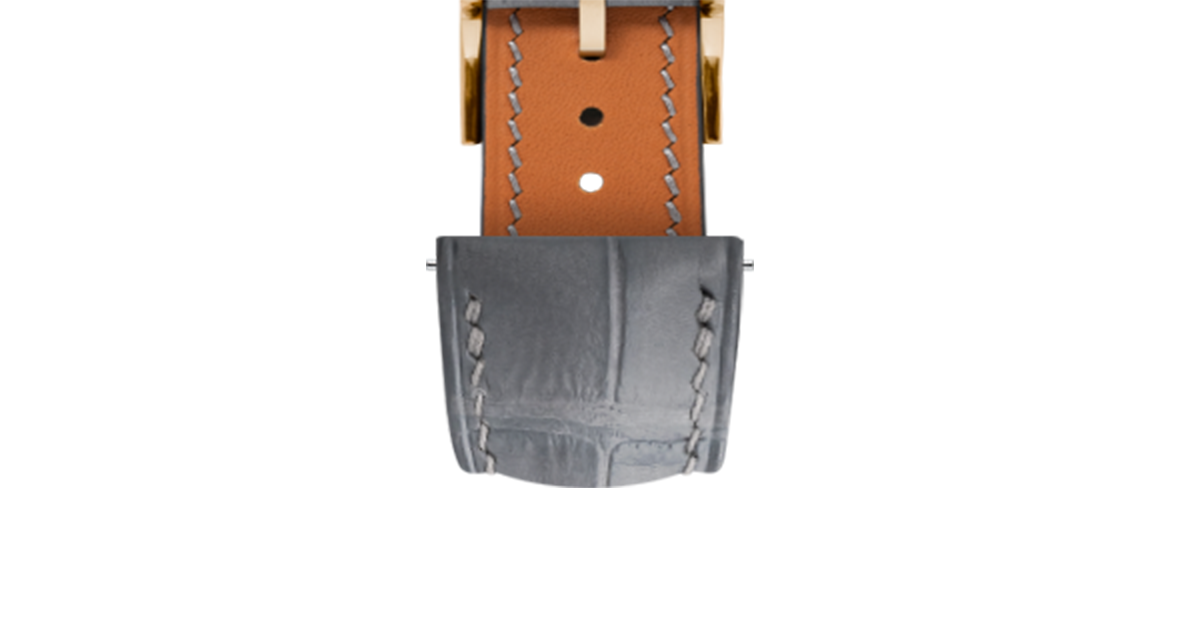 ナルディ　39π Matte Dolphin Grey Alligator Signature Strap - Handcrafted Leather