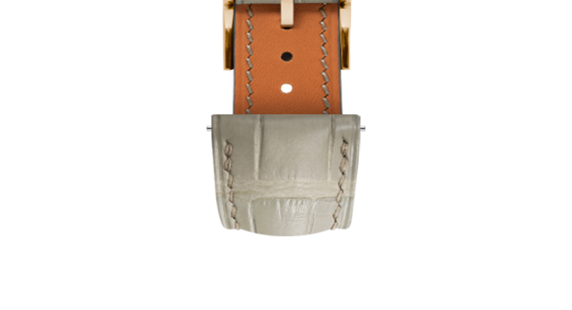 Matte Oatmeal Alligator Signature Strap - Handcrafted Leather