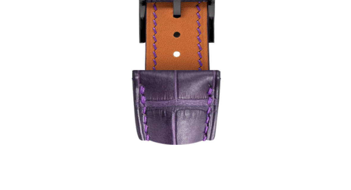 Matte Purple Alligator Signature Strap - Handcrafted Leather  display picture 2