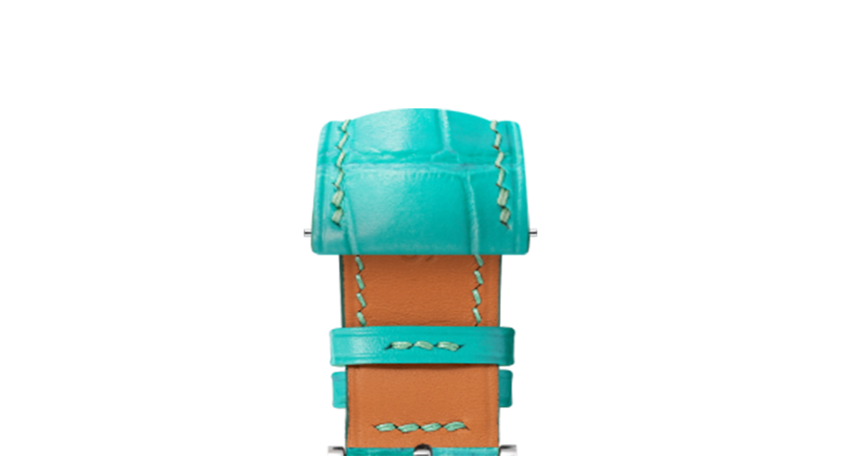 トップス Alessandso dell'Aqua Arahive leatherknit Matte Turquoise Alligator Signature Strap - Handcrafted Leather