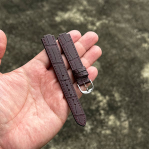 Matte Mahogany Alligator Strap for Cartier Ballon Bleu