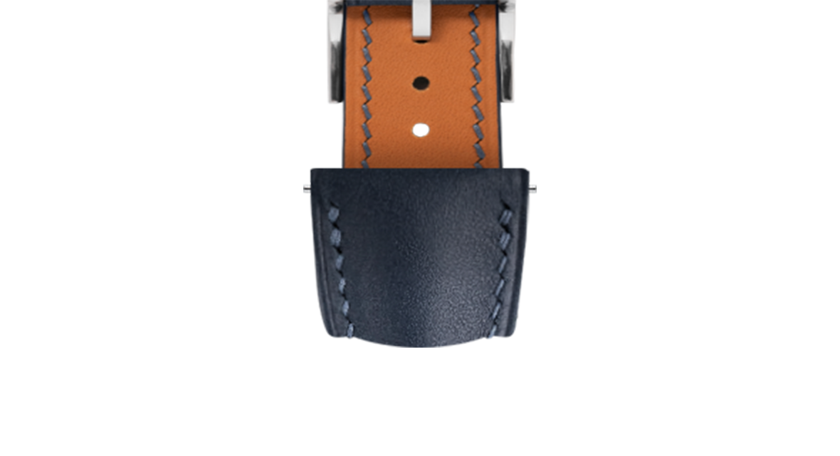 Navy Baranil Signature Strap - Handcrafted Leather Watch Strap