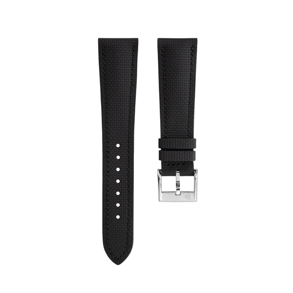Delugs Black Sailcloth Signature Strap Handcrafted Leather Watch Strap