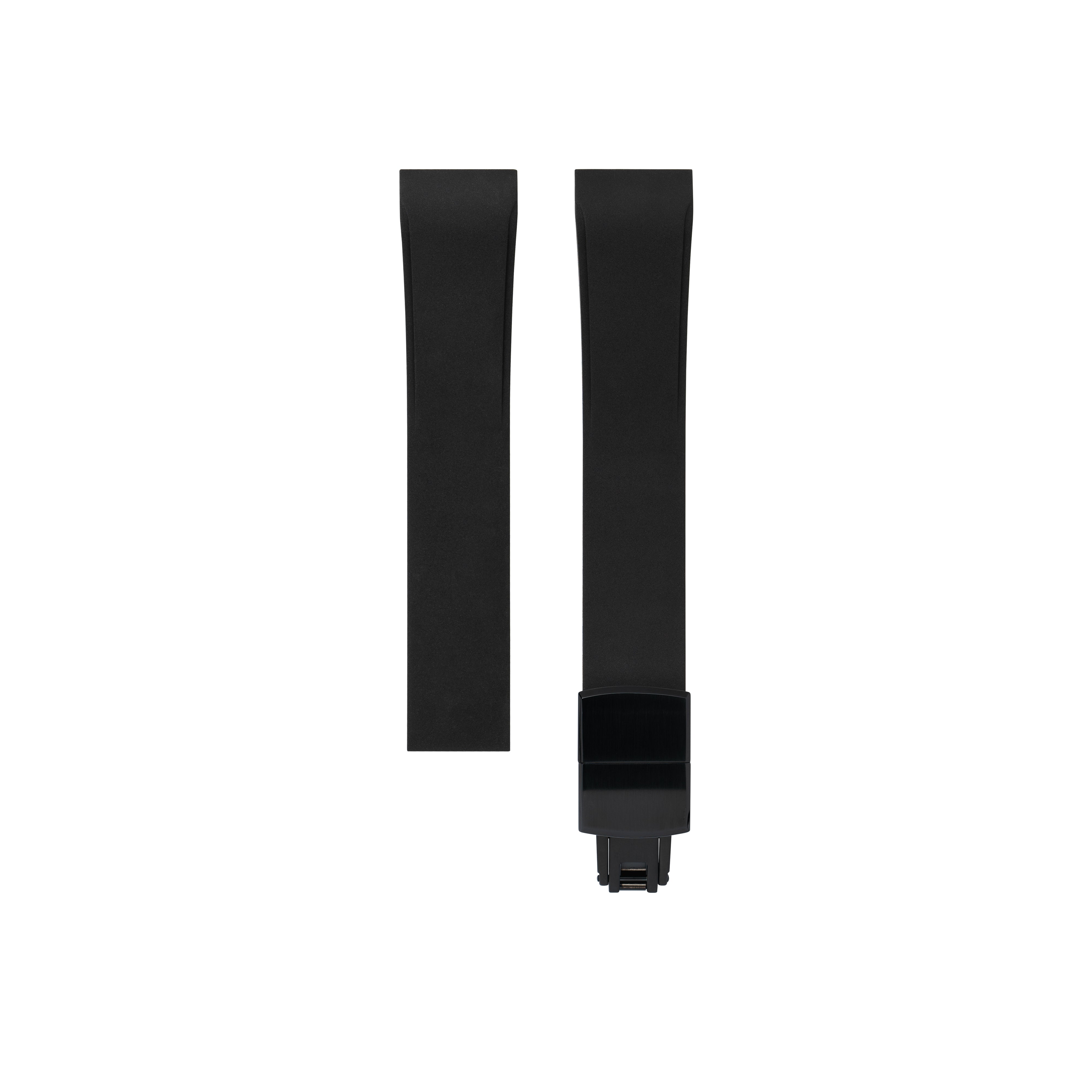 Black CTS Rubber Strap for Cartier Santos de Cartier - Rubber