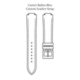 Delugs Custom Watch Strap for Cartier Ballon Bleu - Handcrafted to Order