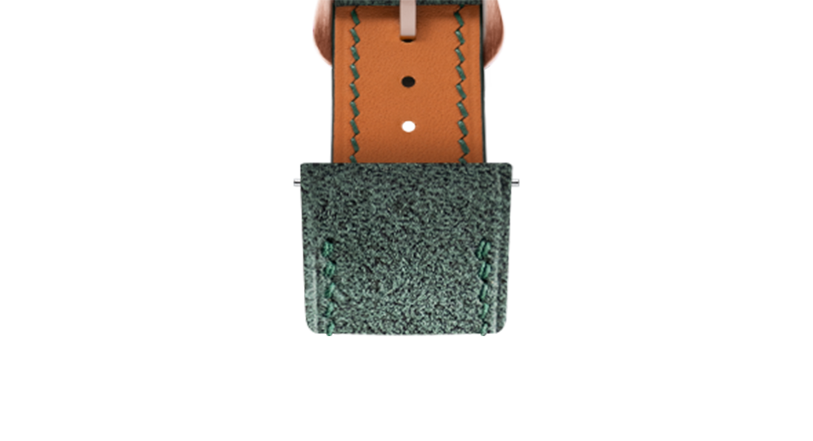 Green Alcantara Strap for Cartier Santos-Dumont - Handcrafted Green Alcantara Strap for Cartier Santos-Dumont - Handcrafted