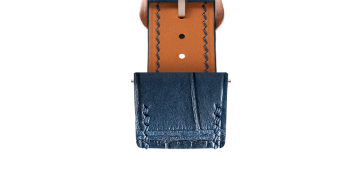 Cartierカルティエ純正 Alligt Sh Navy blueベルト Matte Navy Alligator Strap for Cartier Santos-Dumont - Handcrafted