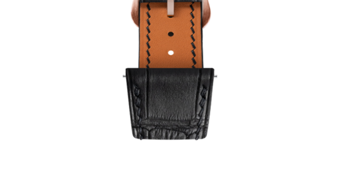 Matte Black Alligator Strap for Cartier Tank - Handcrafted Leather