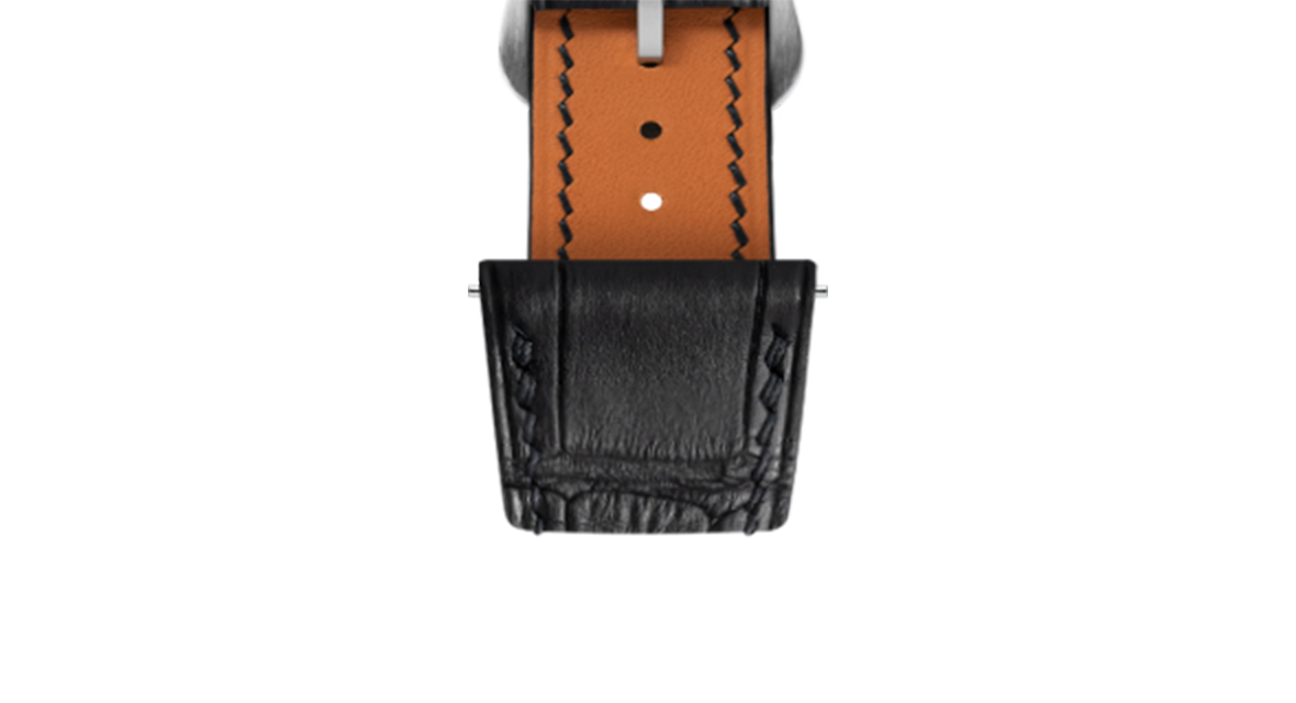 Matte Black Alligator Strap for Cartier Tank - Handcrafted Leather