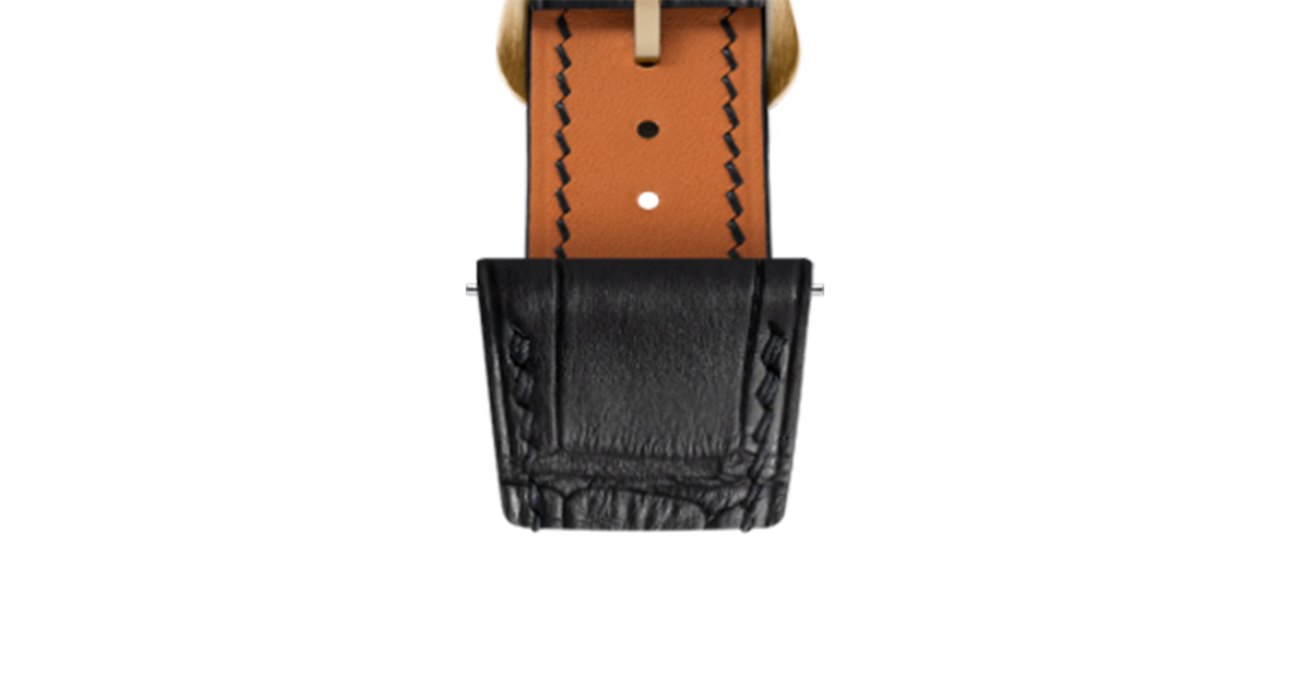 Matte Black Alligator Strap for Cartier Tank - Handcrafted Leather
