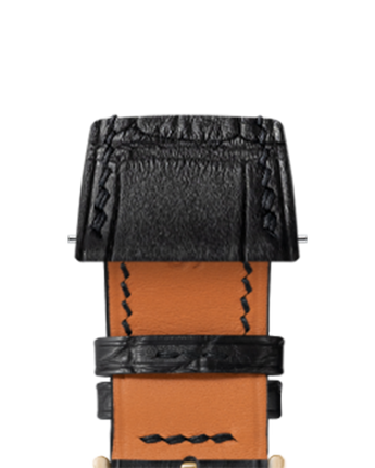 Matte Black Alligator Strap for Cartier Tank - Handcrafted Leather