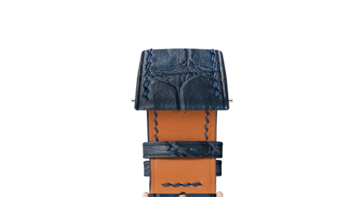 Matte Navy Alligator Strap for Cartier Tank - Handcrafted Leather
