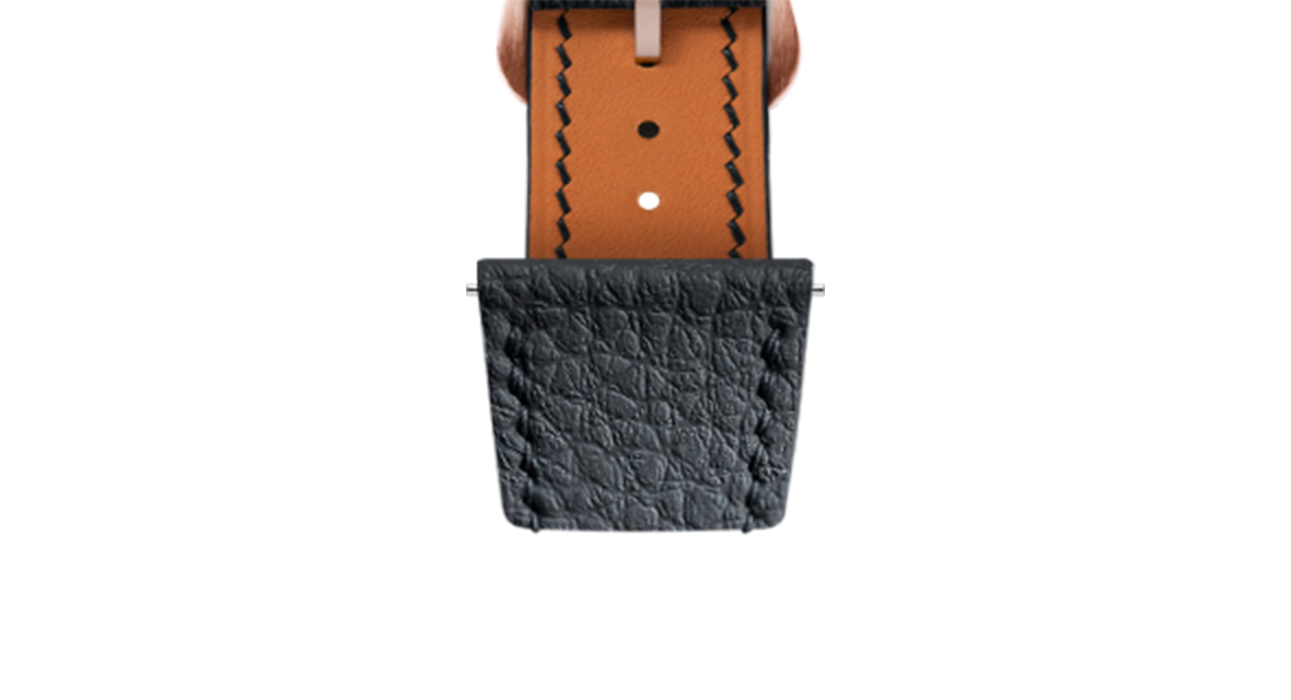 Black Rubberised Leather (Togo) Strap for Cartier Tank