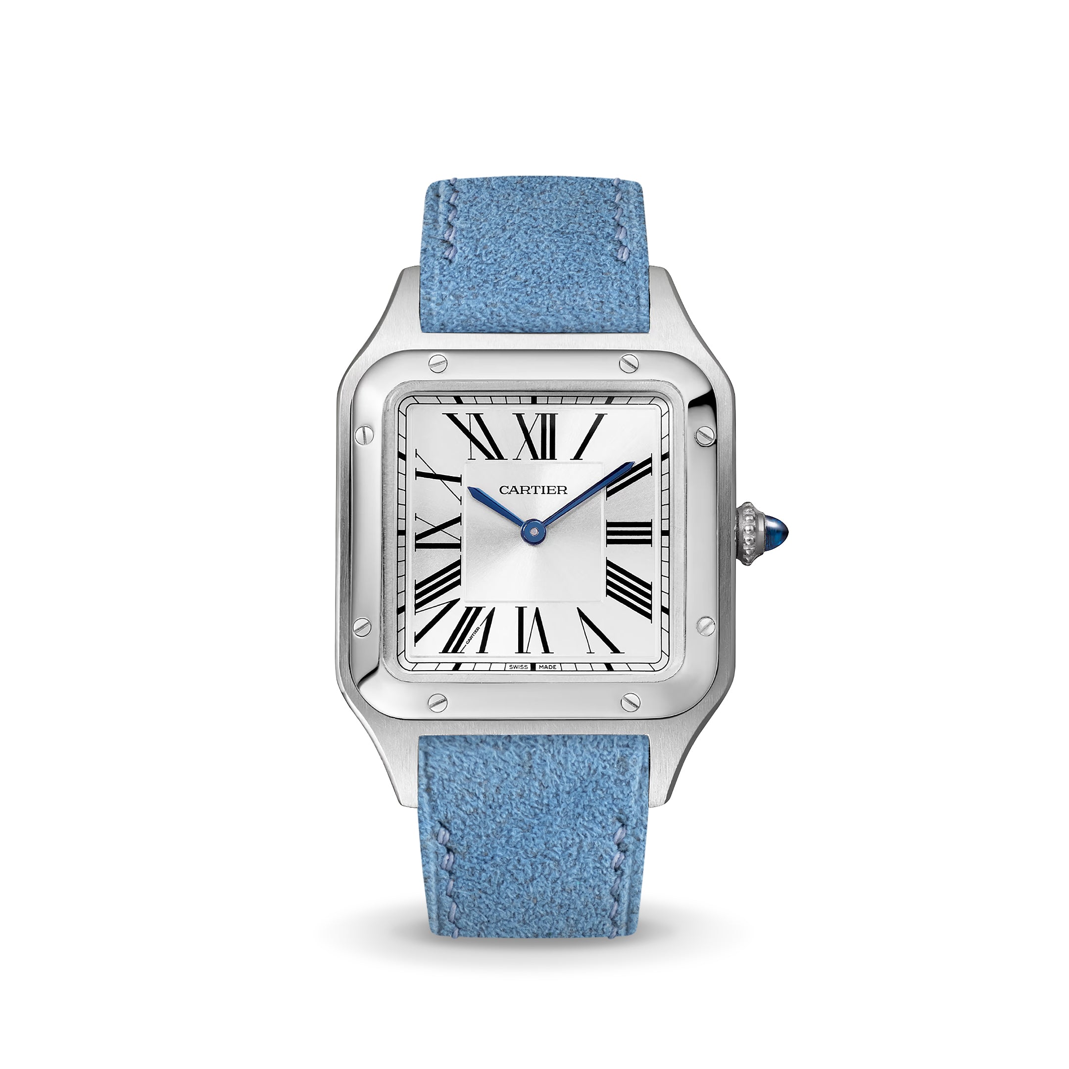 Baby Blue Alcantara Cartier Santos-Dumont Strap
