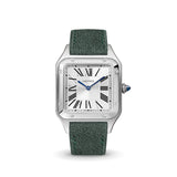 Delugs Green Alcantara Strap for Cartier Santos-Dumont Handcrafted Leather Watch Strap