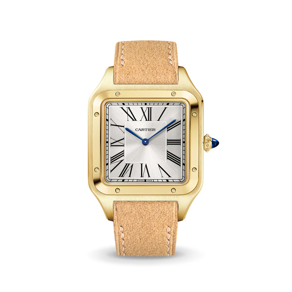 Delugs Sand Alcantara Strap for Cartier Santos-Dumont Handcrafted Leather Watch Strap