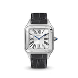 Delugs Matte Grey Storm Alligator Strap for Cartier Santos-Dumont Handcrafted Leather Watch Strap