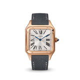 Delugs Grey Saffiano Strap for Cartier Santos-Dumont Handcrafted Leather Watch Strap