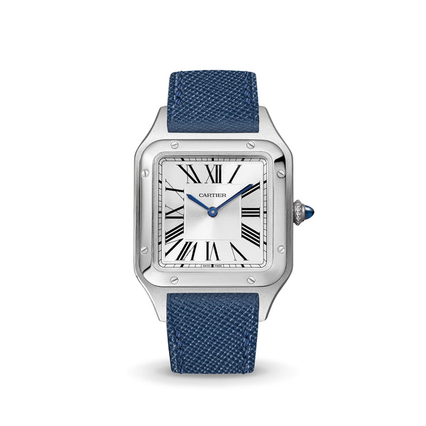 Delugs Navy Saffiano Strap for Cartier Santos-Dumont Handcrafted Leather Watch Strap