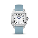 Delugs Baby Blue Sailcloth CTS Rubber Strap for Cartier Santos de Cartier Rubber Watch Strap