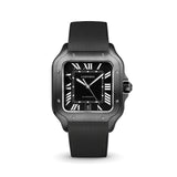 Delugs Black Sailcloth CTS Rubber Strap for Cartier Santos de Cartier Rubber Watch Strap