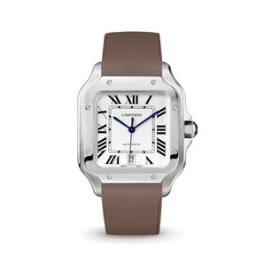 Brown Sailcloth CTS Rubber Strap for Cartier Santos de Cartier
