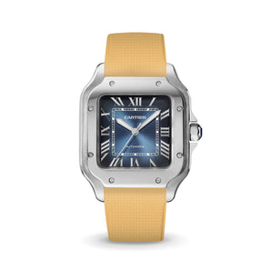 Gold Sailcloth CTS Rubber Strap for Cartier Santos de Cartier