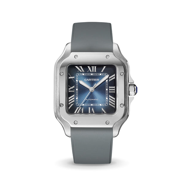 Delugs Grey CTS Rubber Strap for Cartier Santos de Cartier Rubber Watch Strap