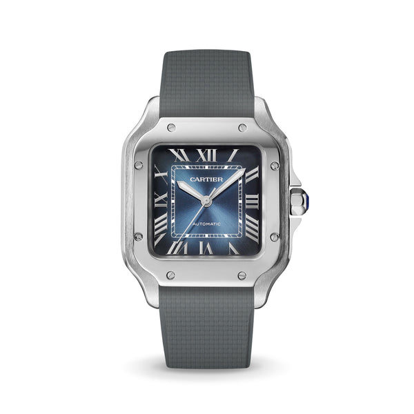 Santos de Cartier MM用 DELUGS製 レザーストラップ Grey Sailcloth CTS Rubber Strap for Cartier Santos de
