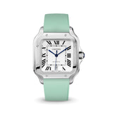 Delugs Mint Green CTS Rubber Strap for Cartier Santos de Cartier Rubber Watch Strap