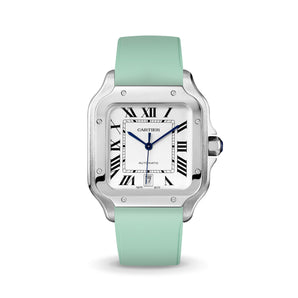Mint Green CTS Rubber Strap for Cartier Santos de Cartier