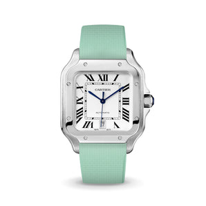 Mint Green Sailcloth CTS Rubber Strap for Cartier Santos de Cartier