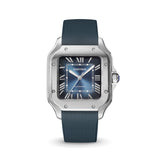 Delugs Navy Sailcloth CTS Rubber Strap for Cartier Santos de Cartier Rubber Watch Strap
