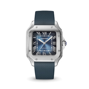 Navy Sailcloth CTS Rubber Strap for Cartier Santos de Cartier