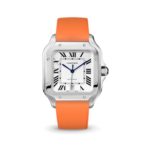 Orange CTS Rubber Strap for Cartier Santos de Cartier