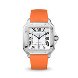 Delugs Orange Sailcloth CTS Rubber Strap for Cartier Santos de Cartier Rubber Watch Strap
