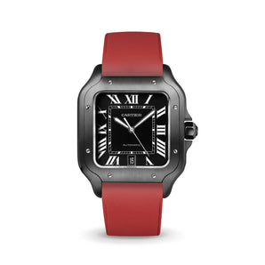 Red CTS Rubber Strap for Cartier Santos de Cartier