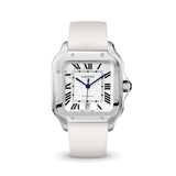 Delugs White CTS Rubber Strap for Cartier Santos de Cartier Rubber Watch Strap