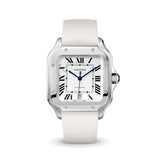 Delugs White Sailcloth CTS Rubber Strap for Cartier Santos de Cartier Rubber Watch Strap