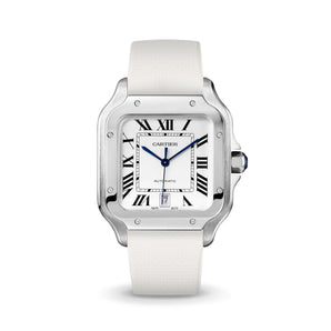 White Sailcloth CTS Rubber Strap for Cartier Santos de Cartier