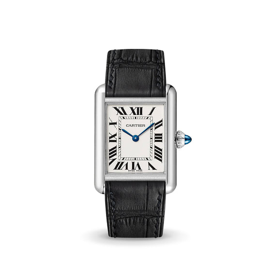 Matte Black Alligator Strap for Cartier Tank